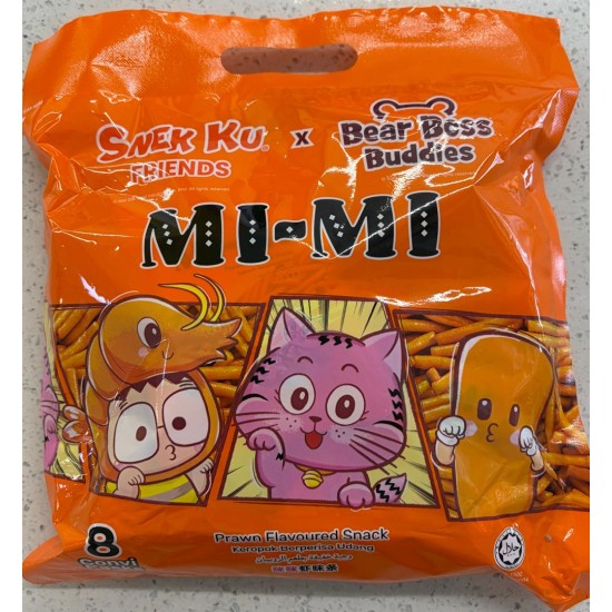 Snek Ku Prawn Flavoured Snack MiMi 8 Convi Packs