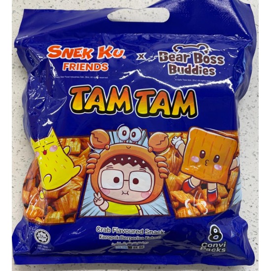Snek Ku Crab Flavoured Snack Tam Tam 8 Convi Packs