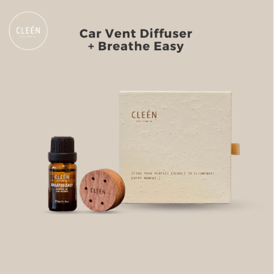 CLEEN Car Vent Diffuser+Breathe Easy Bundle Set