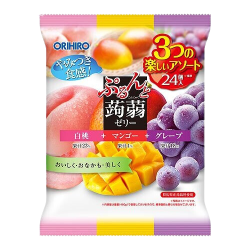 Orihiro Konjac Jelly (3in1) White Peach+Mango+Grape (24pcs)