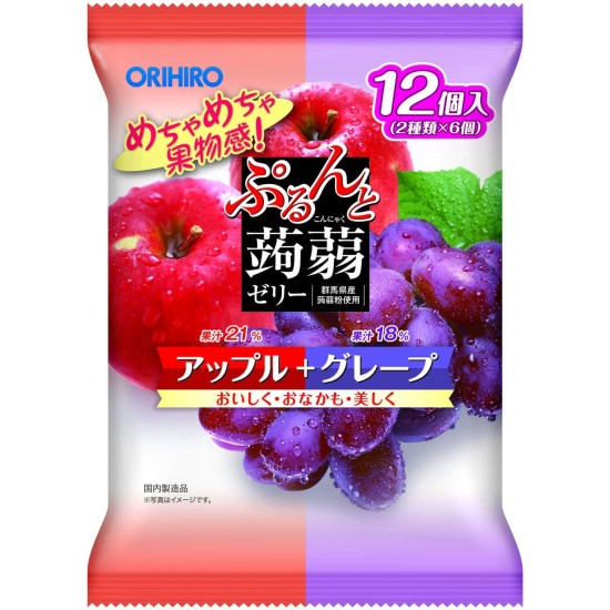 Orihiro Konjac Jelly (2in1) Apple+Grape (12pcs)