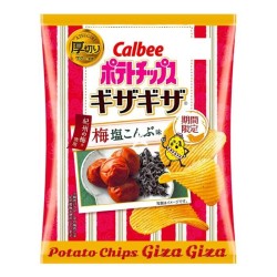 Calbee Potato Crisp Gizagiza Plum Salt Seaweed 58G 